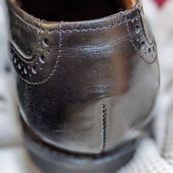 Leather Dress Shoes - Fine Men's Brogue Cap-Toe Oxfords, Top Quality - Picture 11 of 15